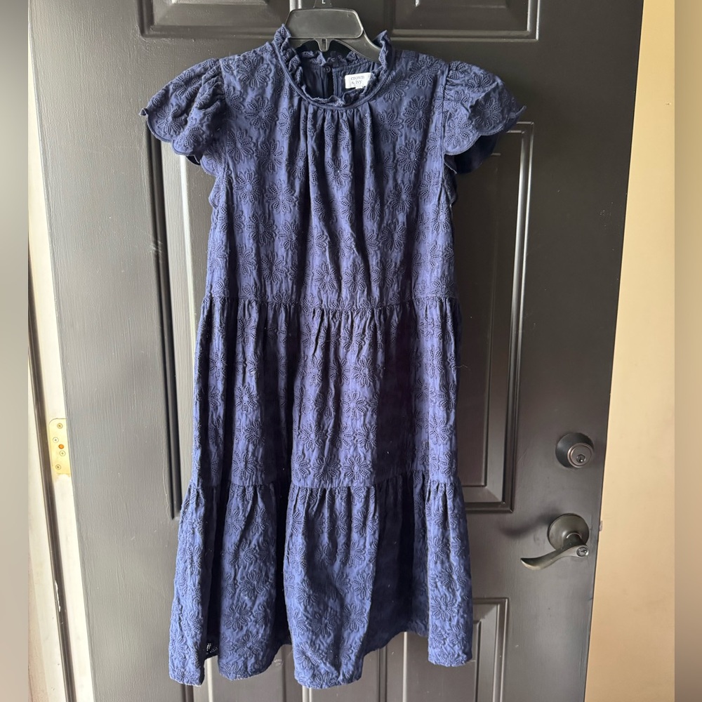 GUC Crown & Ivy Women’s Navy Blue Eyelet Dress, size L.